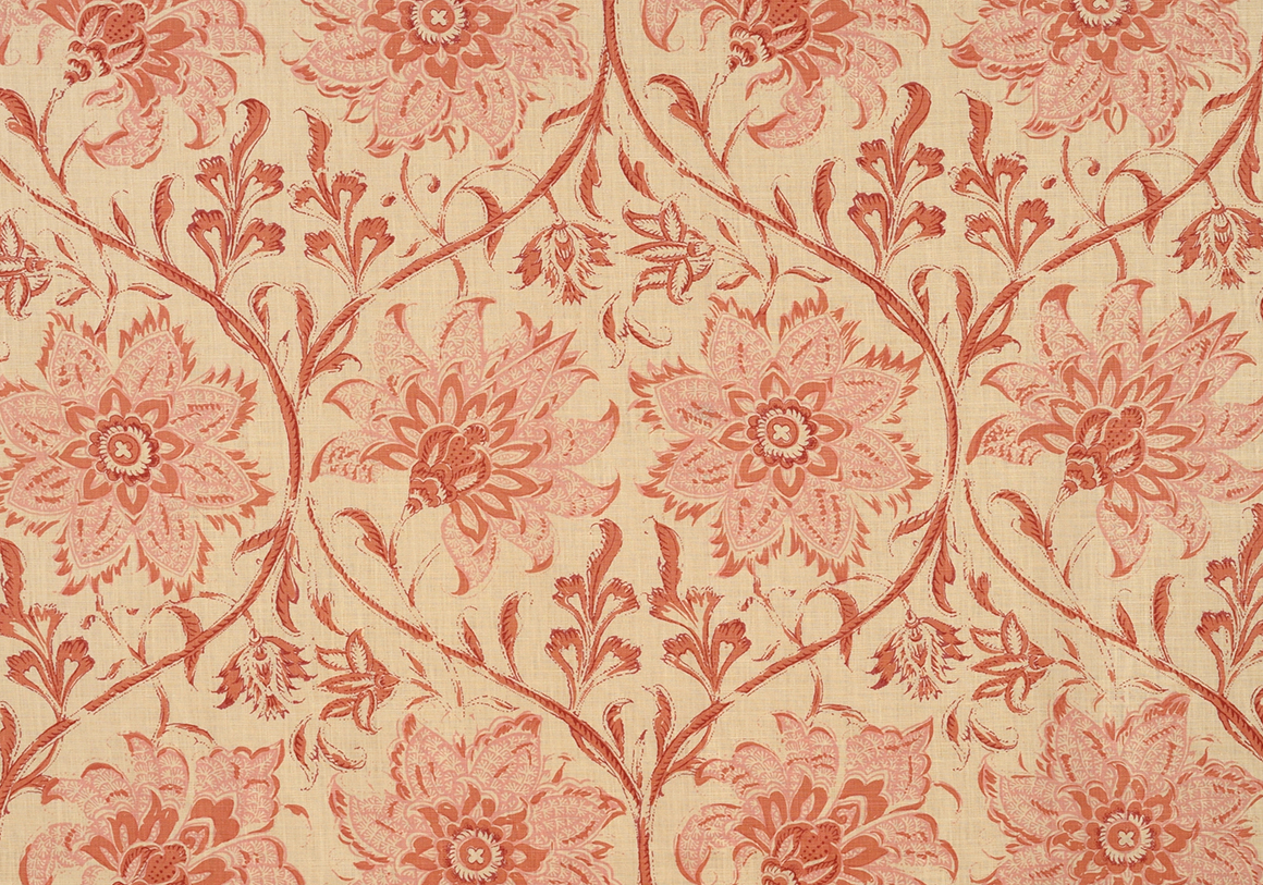 Palampore Blossom - Indian Pink - Stone Linen