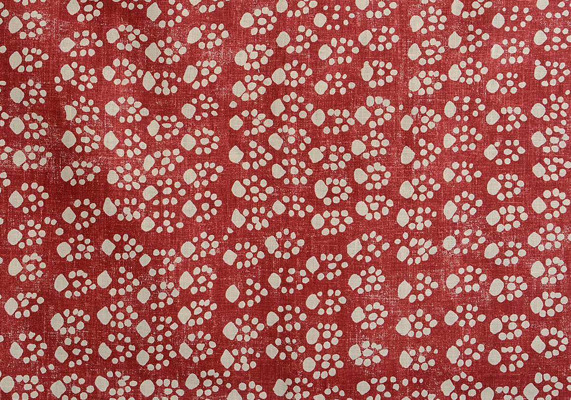 Paw Print - Raspberry - Linen