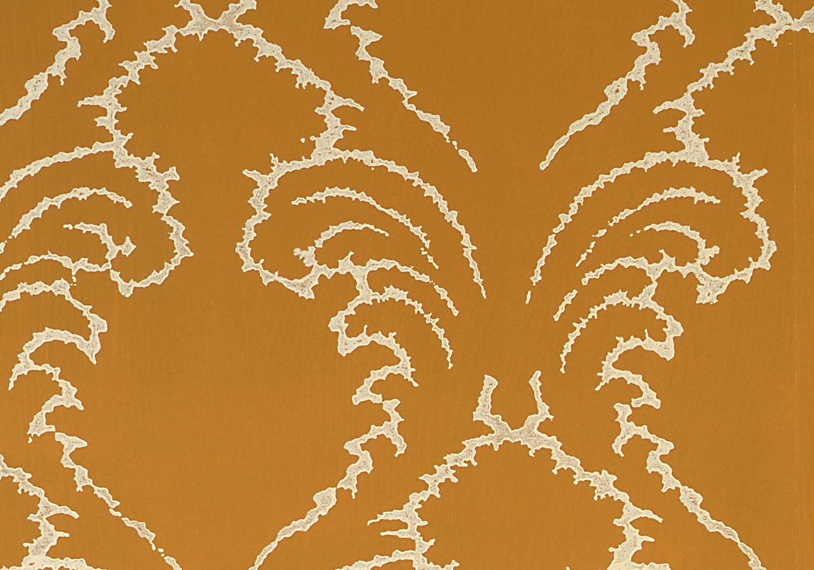 Pineapple Frond Wallpaper - Cream On Ochre