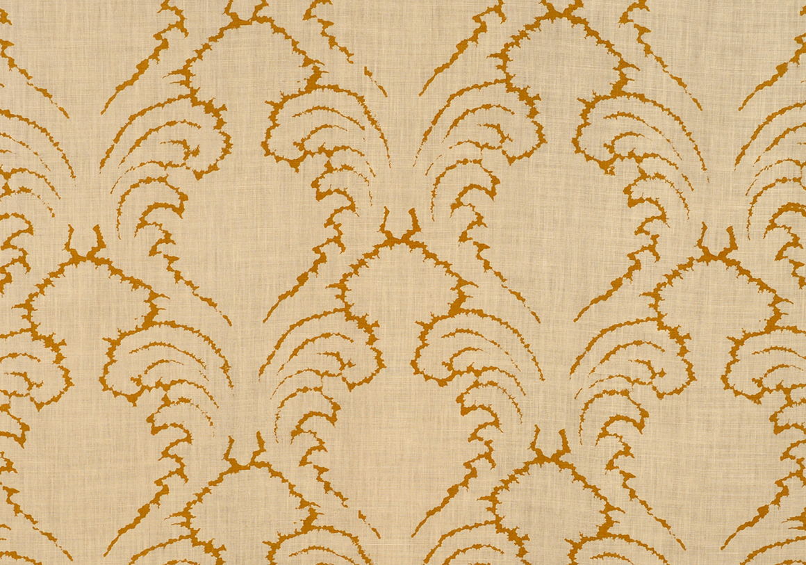 Pineapple Frond - Ochre - Stone Linen