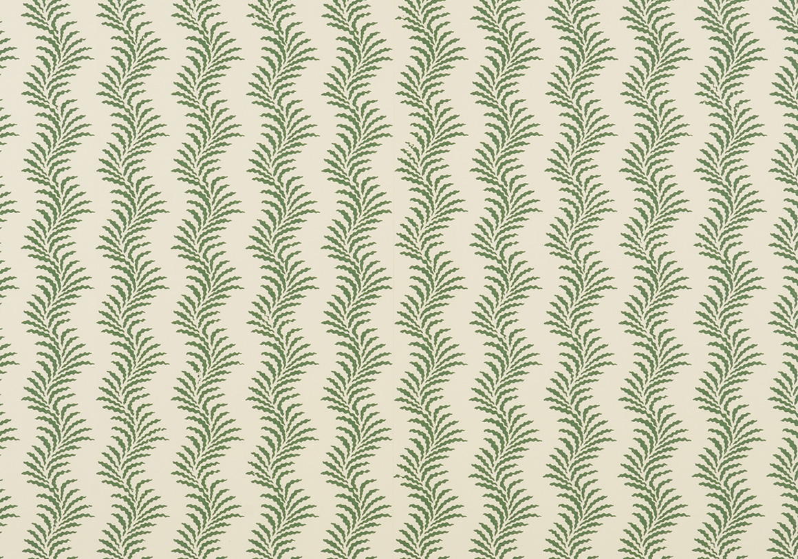 Scrolling Fern Silhouette Wallpaper - Emerald