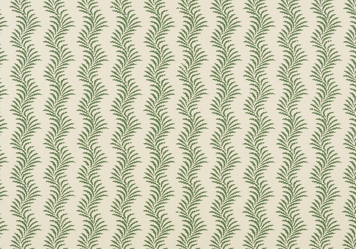 Scrolling Fern Silhouette Wallpaper - Emerald