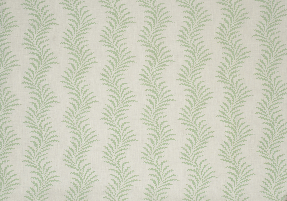 Scrolling Fern Silhouette - Leaf Green - Linen Lawn
