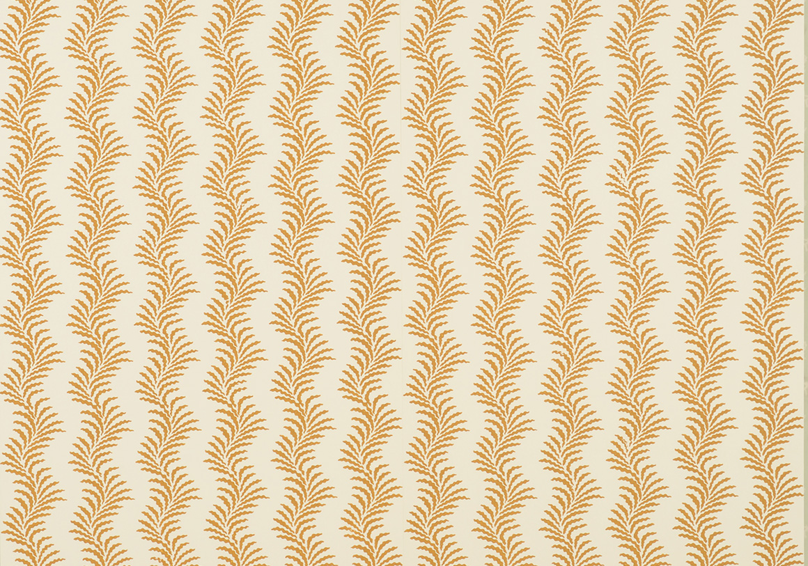 Scrolling Fern Silhouette Wallpaper - Ochre