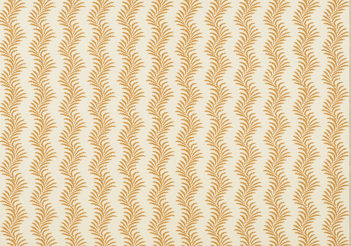 Scrolling Fern Silhouette Wallpaper - Ochre