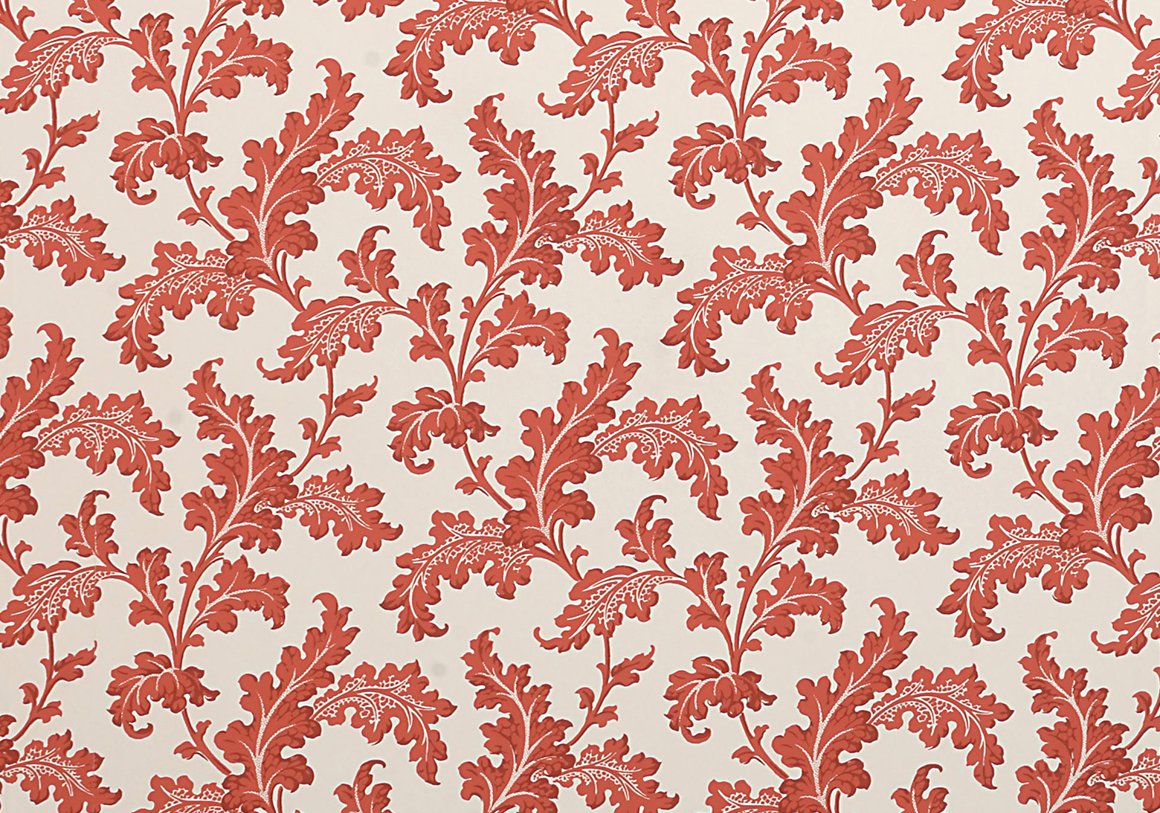 Scrolling Acanthus Wallpaper - Sorolla Red