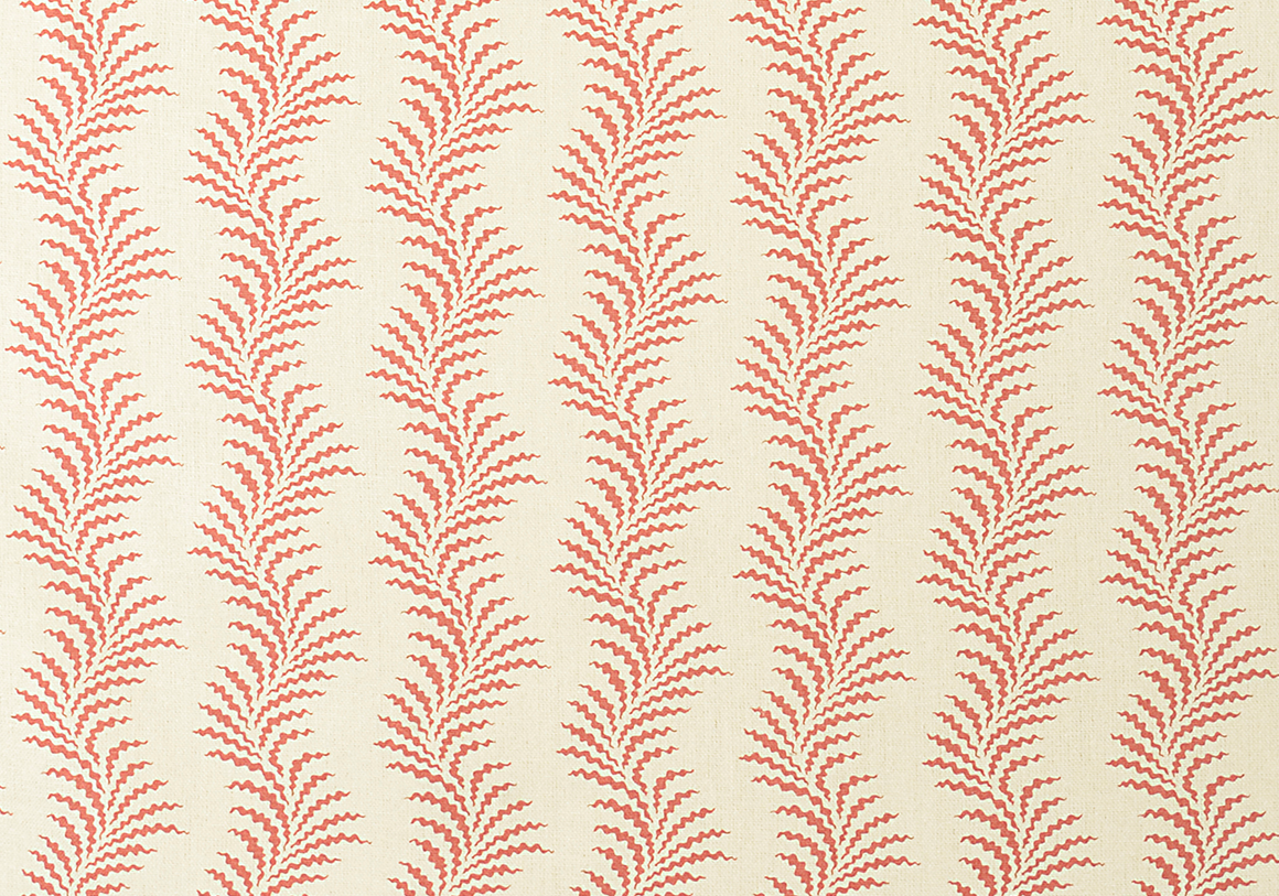 Scrolling Fern Silhouette - Sorolla Red - Mutka Silk