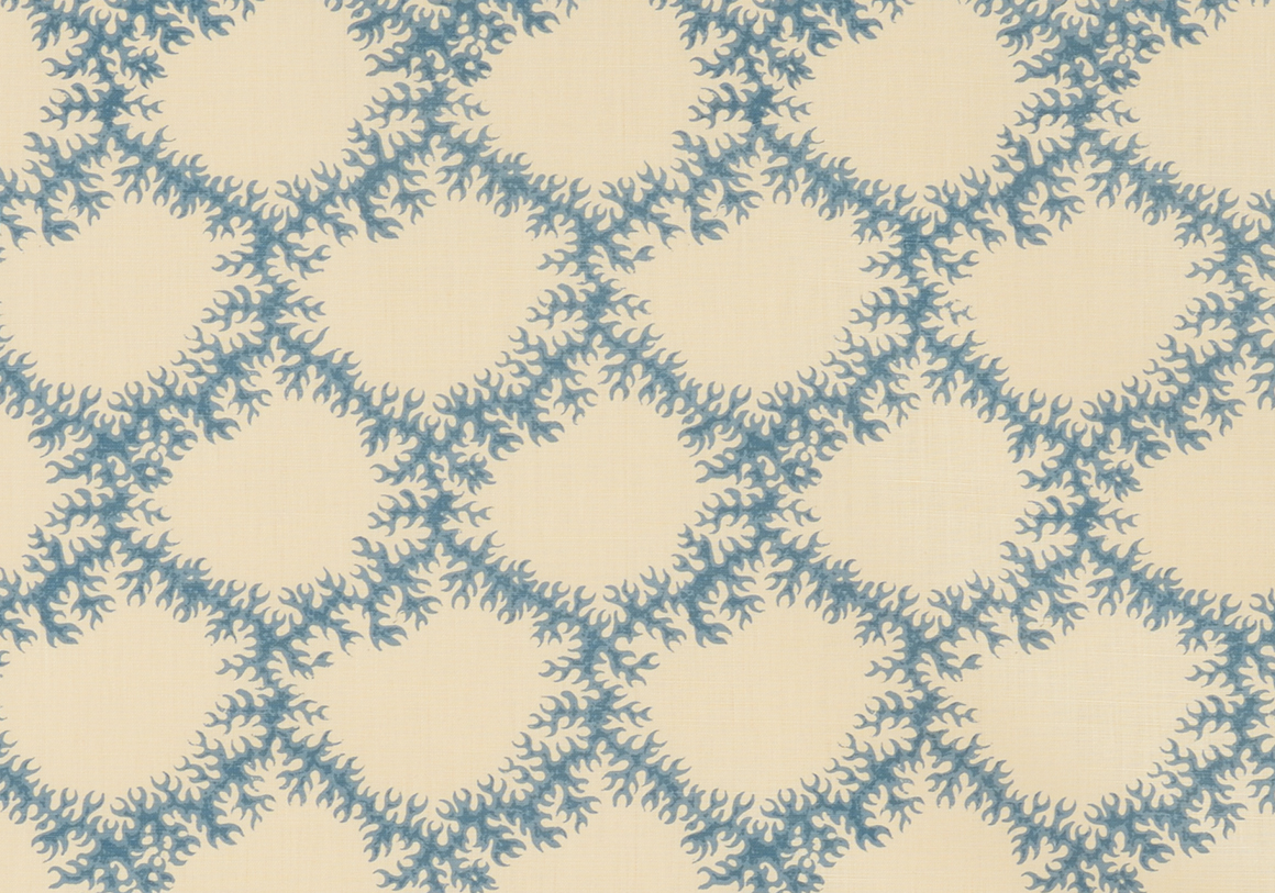 Seaweed Lace - Azure - Stone Linen