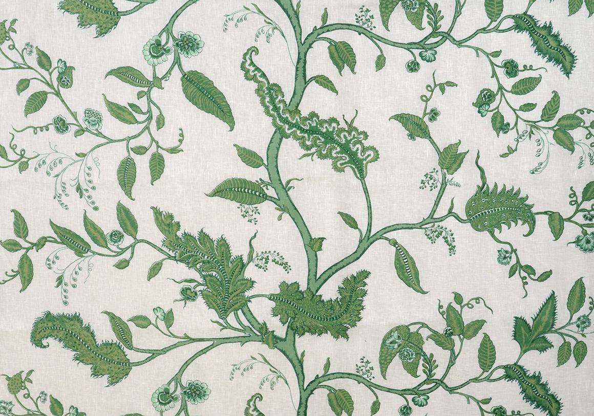 Tendril Vine - Emerald - Linen Sheer