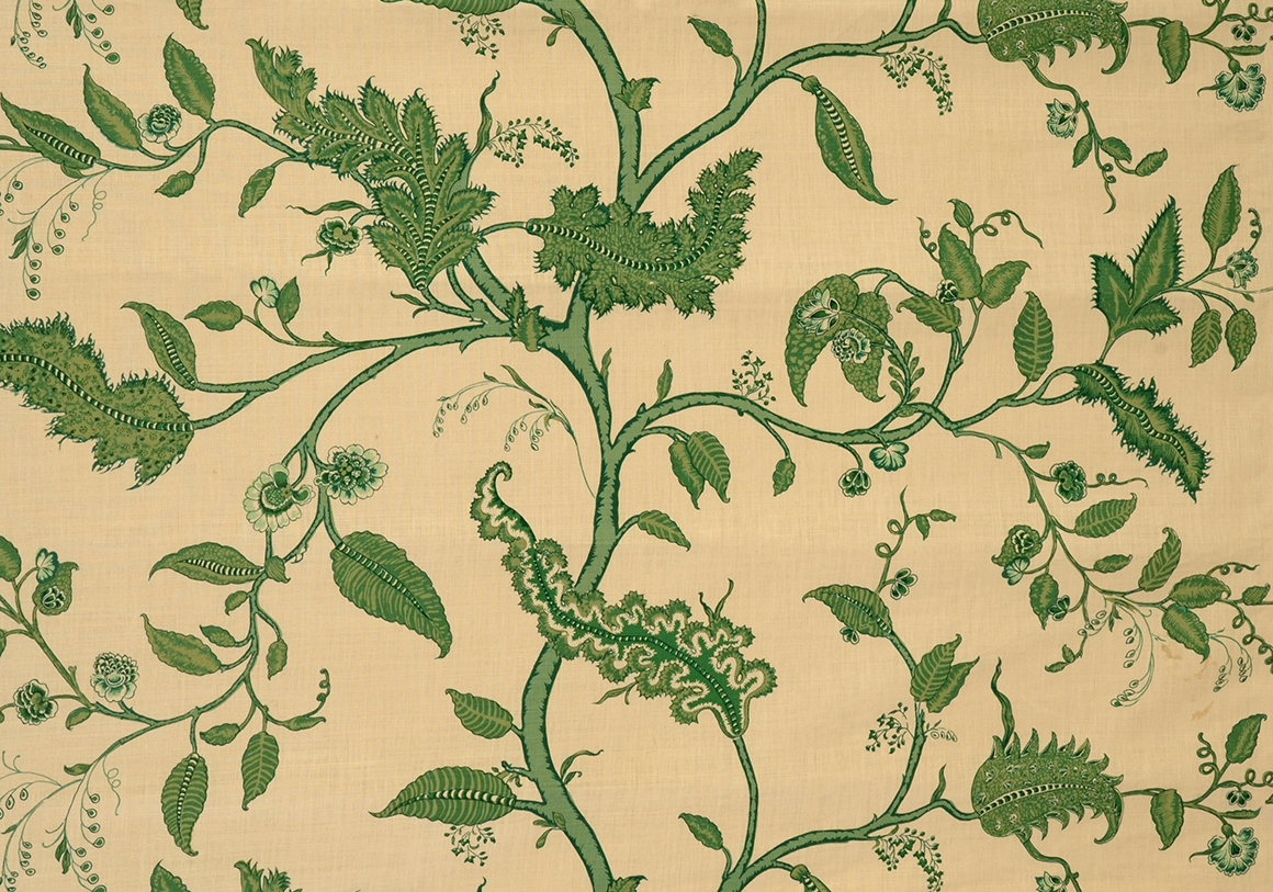 Tendril Vine - Emerald - Stone Linen