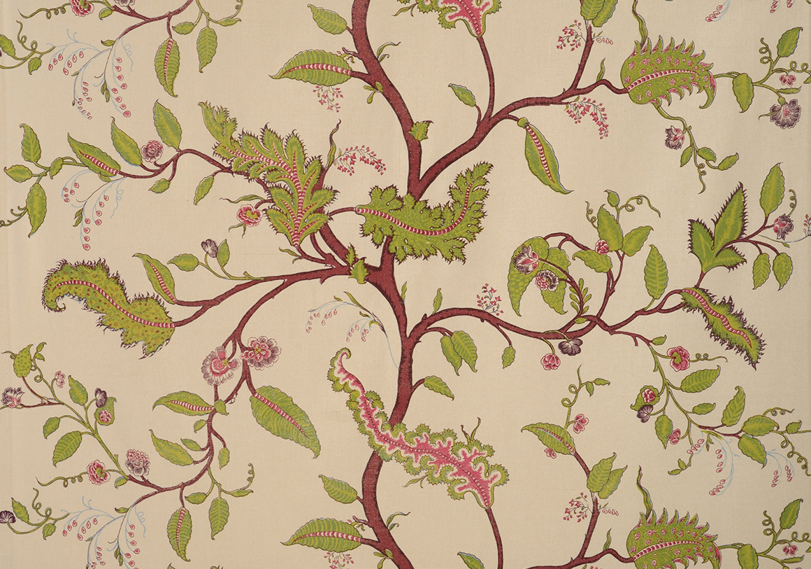 Tendril Vine - Apple And Plum - Stone Linen