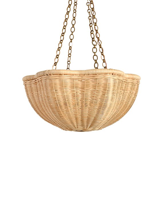 The Rattan Daisy Hanging Light - Small With Chain