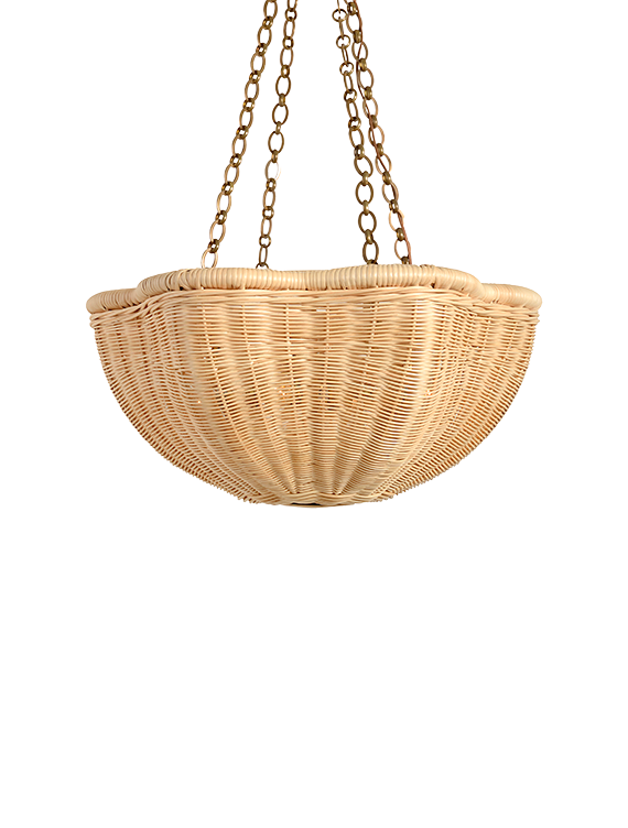 The Rattan Daisy Hanging Light - Small With Chain