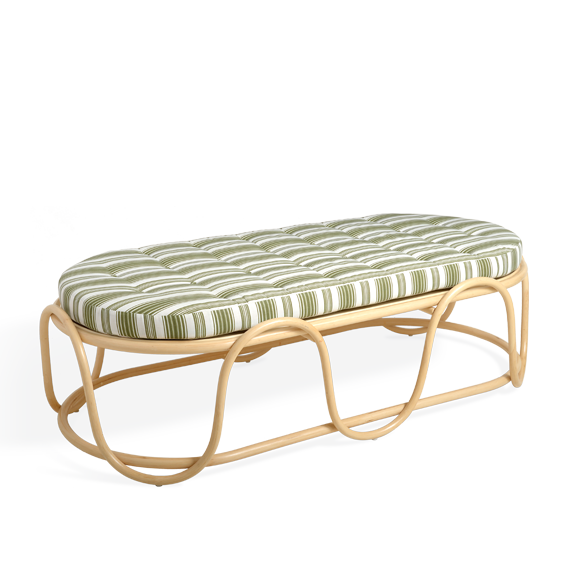 Woven discount cane bench
