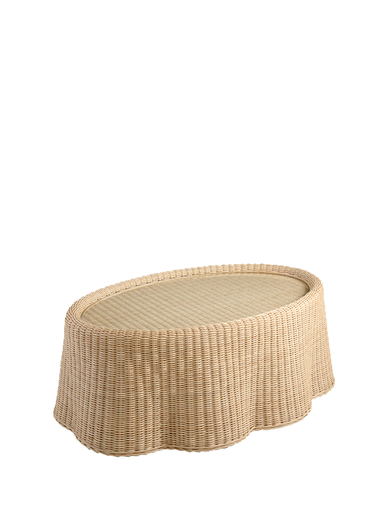 The Rattan Ripple Ottoman - Small