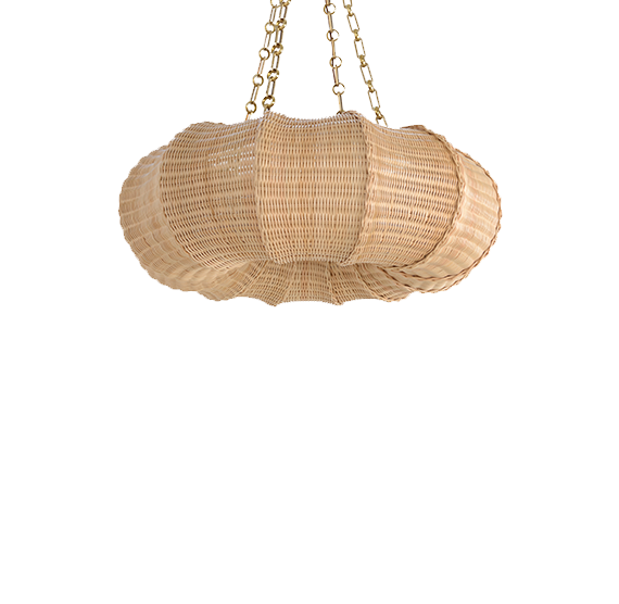 The Rattan Pasha Hanging Light - Small With Chain