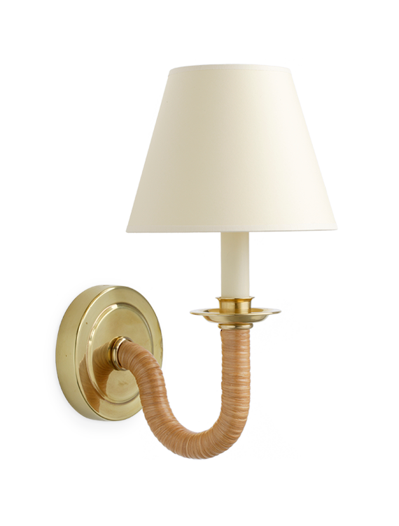 The Rattan Round Cygnet Wall Light