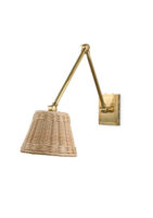 The Avon Wall Light - With Rattan Downlight Shade