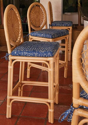 The Rattan Carousel Bar Stool: lifestyle