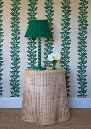 The Rattan Circular Ripple Table: lifestyle
