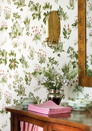 Sophie Coryndon - Cloister Garden Wallpaper - Fresco Pink: lifestyle