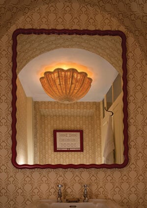 The Rattan Daisy Flush Ceiling Light - Medium: lifestyle