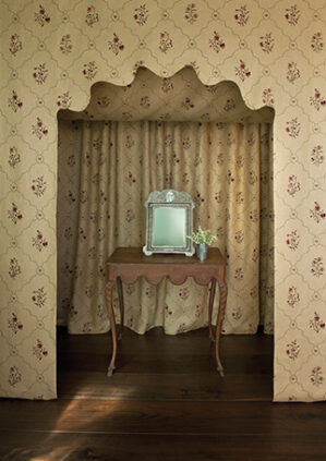 Karun Thakar - Floral Lattice - Madder And Macadamia - Sand Linen: lifestyle