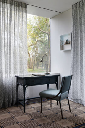 The Rattan Gregory Desk - Small: lifestyle