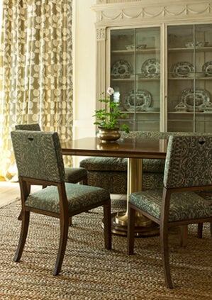 Hydrangea Thread - Moss - Ivory Linen: lifestyle