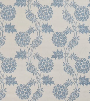 Hydrangea Silhouette - Azure - Linen Sheer