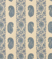 Paisley Stripe - Lapis - Stone Linen