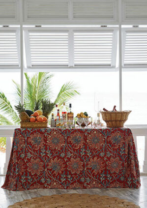 Palampore Blossom - Geranium - Stone Linen: lifestyle