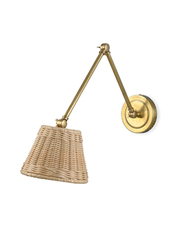 The Parrett Wall Light - with Rattan Downlight Shade