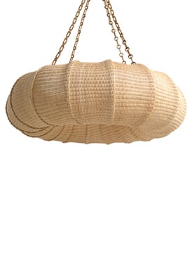 The Rattan Pasha Hanging Light - Large With Chain