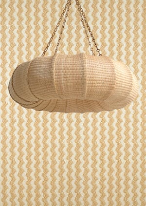 Scrolling Fern Silhouette Wallpaper - Ochre: lifestyle