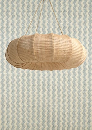 Scrolling Fern Silhouette Wallpaper - Azure: lifestyle