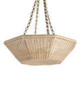 The Rattan Asscher Hanging Light - Medium With Chain