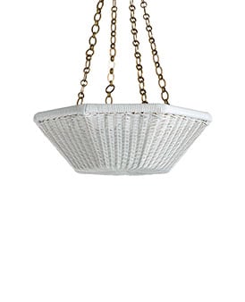 The Rattan Asscher Hanging Light - Small With Chain