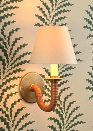 The Rattan Cygnet Wall Light: lifestyle