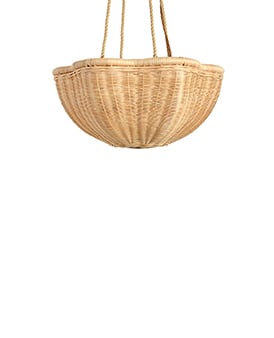 The Rattan Daisy Hanging Light - Small With Rope