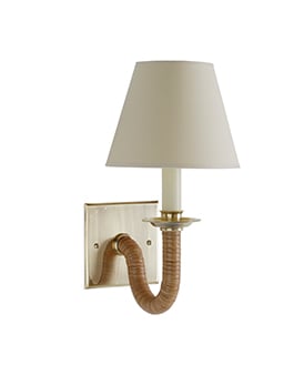 The Rattan Square Cygnet Wall Light