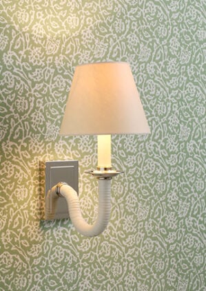 The Rattan Rectangular Cygnet Wall Light: lifestyle