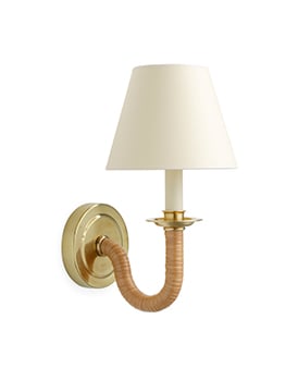The Rattan Round Cygnet Wall Light