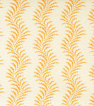Scrolling Fern Frond - Indian Yellow - Ivory Linen