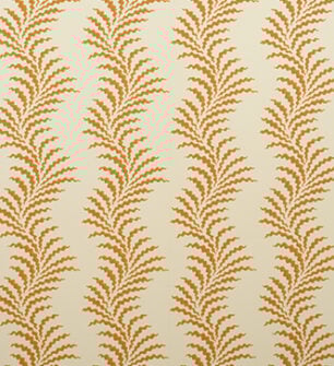 Scrolling Fern Frond Wallpaper - Indian Yellow