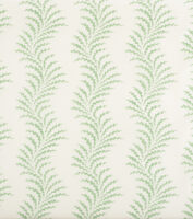 Scrolling Fern Frond - Leaf Green - Linen Lawn