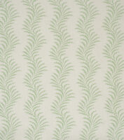Scrolling Fern Silhouette - Leaf Green - Linen Lawn