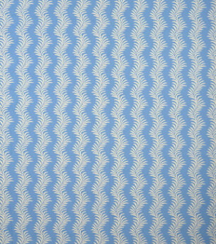 Scrolling Fern Silhouette Wallpaper - Cream On Jasper Blue