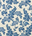Scrolling Acanthus - Cobalt - Ivory Linen