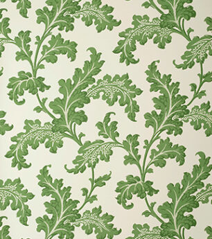 Scrolling Acanthus Frond Wallpaper - Emerald